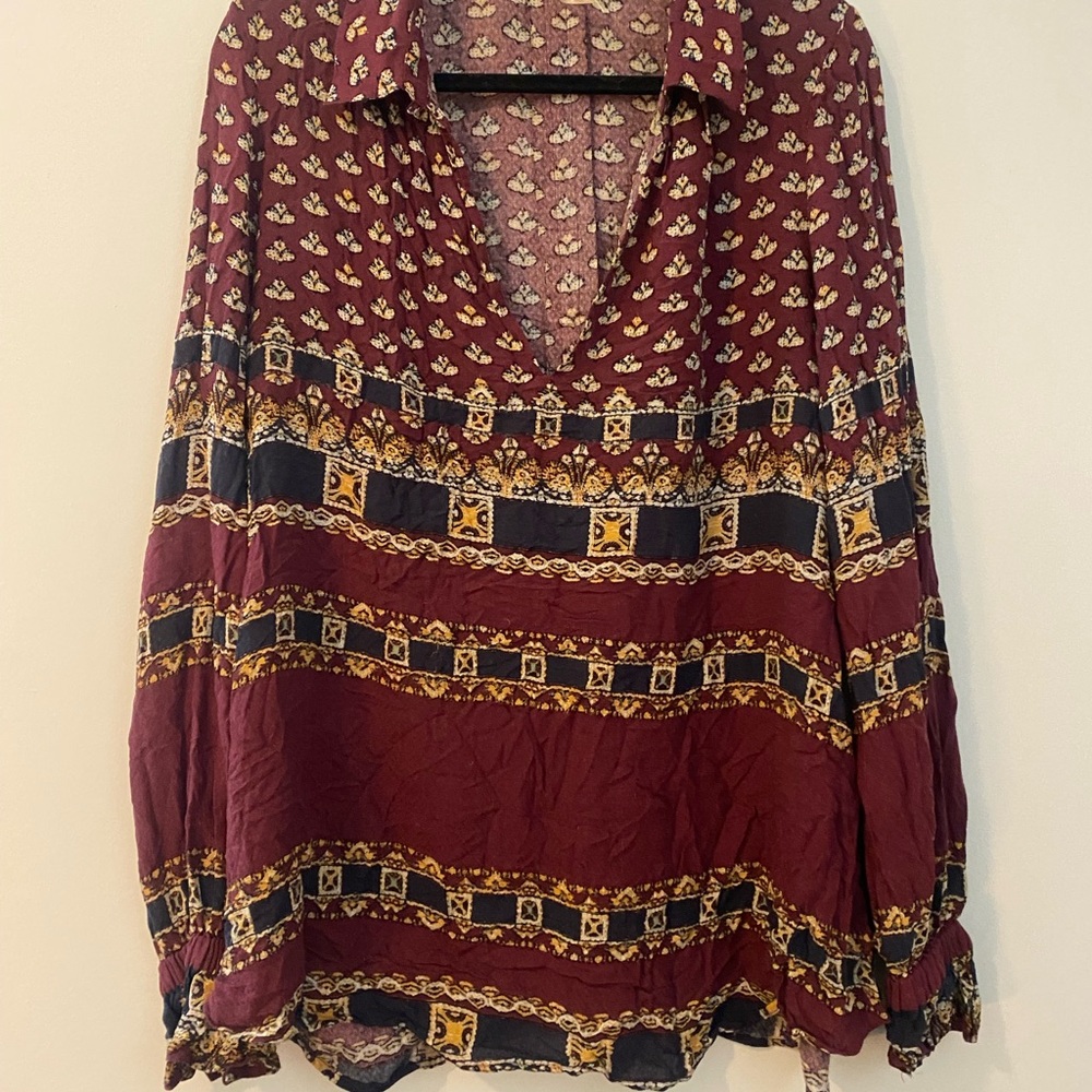 Bohemian Burgundy Blouse